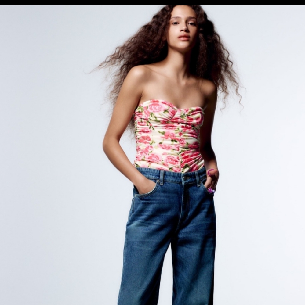 GORGEOUS ZARA bustier Floral Print Bodysuit